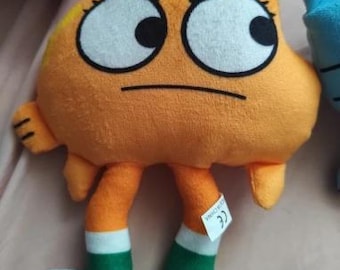 Cute Ocean Fish Plush Orange – Big Eyed Kawaii Soft Stuffed Animal Toy, Gift Idea