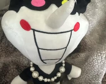 Cute Creepy Cartoon Plush | Black & White Horror Style Doll | 30cm Collectible Toy