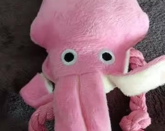 Pink Octopus Plush Toy | Soft Sensory Stuffed Animal | Cute Ocean Plushie | Rope Tentacle Toy | Nursery Decor | Toddler Gift
