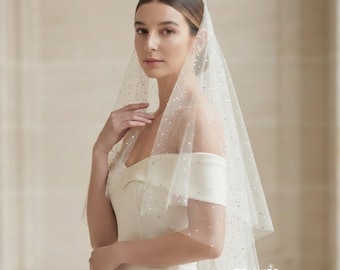 Personalized Wedding Veil with Comb Custom Name Embroidery Sparkle Glitter Soft Tulle Raw Edge Cathedral Chapel Royal Bridal Veil for Bride