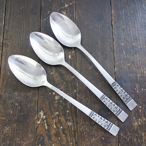 Set of Three Mid Century Stanley Roberts Casa Vista Stainless Steel Spoons, Mid Century Modern Silverware, Retro MCM Flatware Replacement
