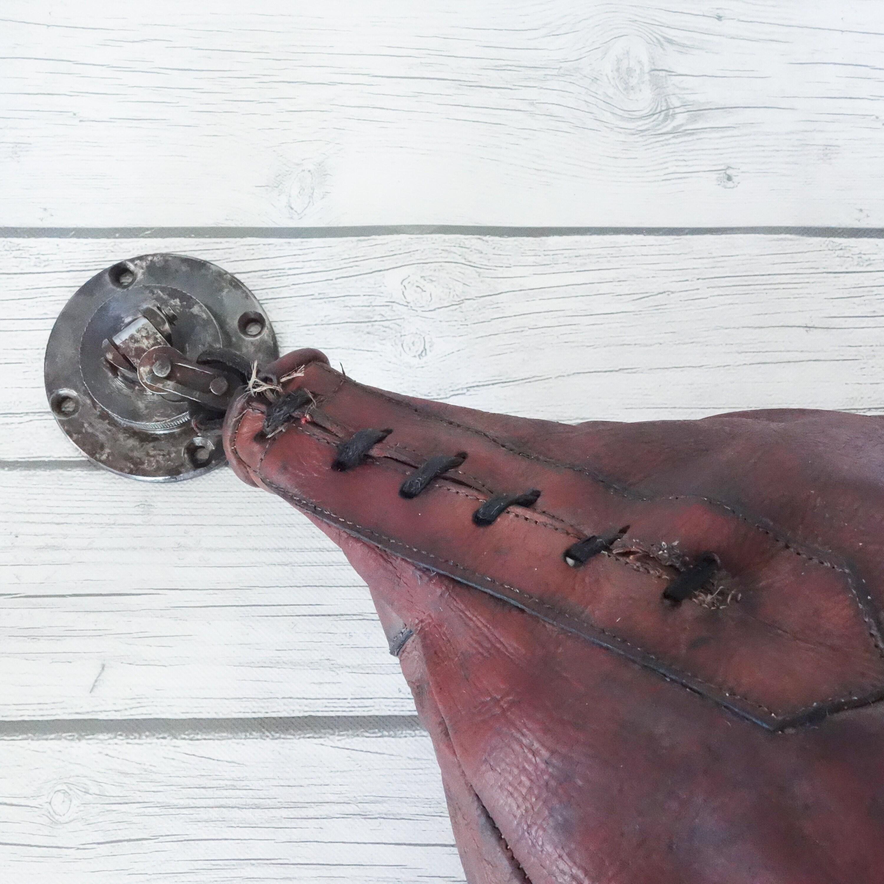 Vintage Leather Speed Bag with Mounting Hardware Antique Etsy