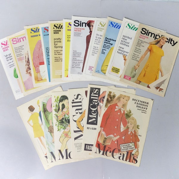 Your Choice Vintage Pattern Fashion News Booklet, Simplicity McCall's Leaflets, 1960's 1970's