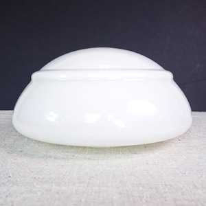 Vintage Schoolhouse Light Globe, Large 10 Inch Retro Art Deco Milk Glass Shade, Vintage Fixture Cover, Home Restoration, Replacement Shade