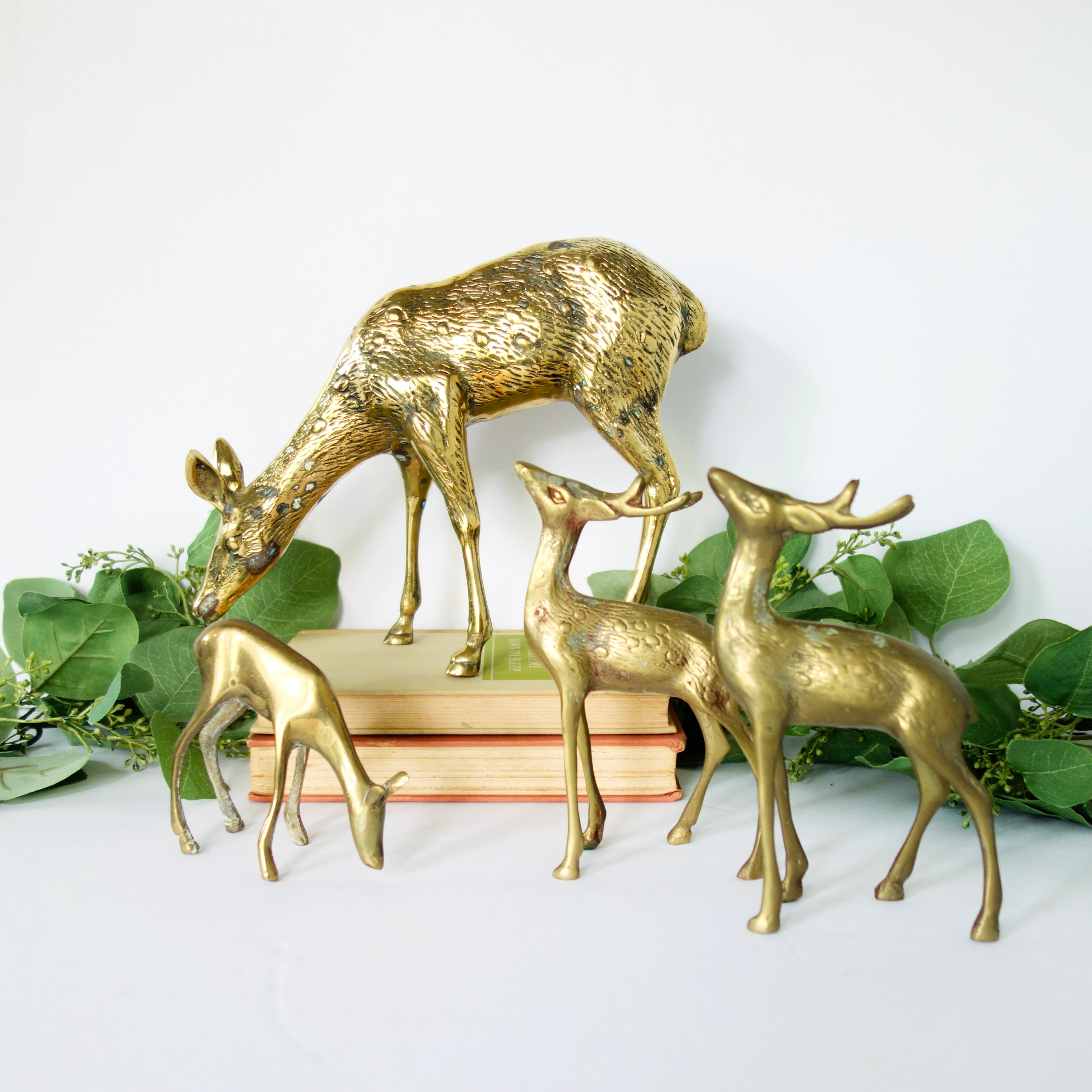 Vintage Mid Century Brass Deer figurines Vintage Mid Century Brass Deer figurines