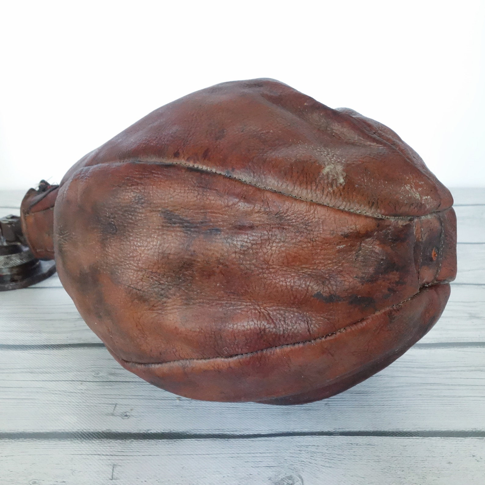 Vintage Leather Speed Bag with Mounting Hardware Antique Etsy