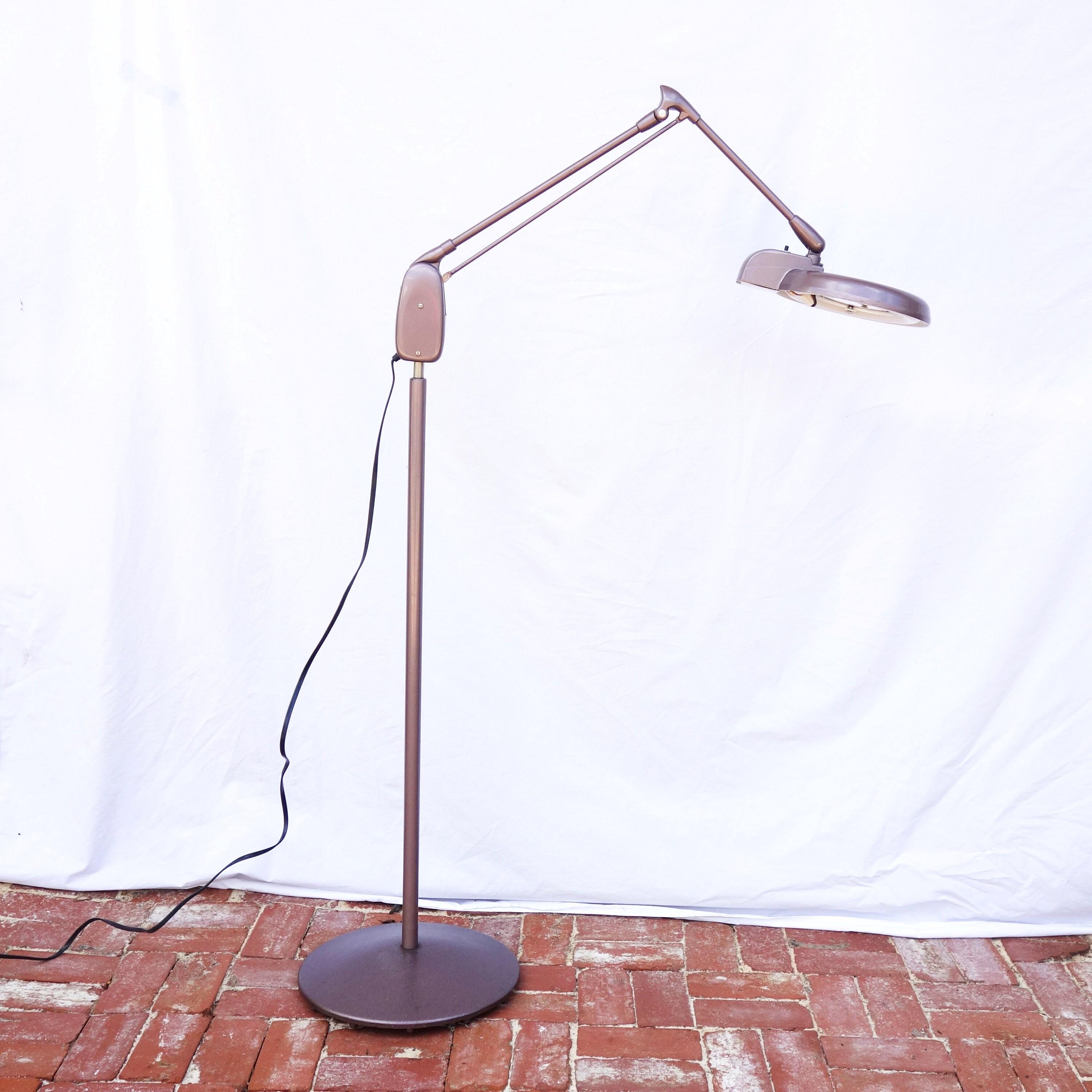 Vintage Dazor Floor Lamp, Mid Century Industrial Circline Magnifer