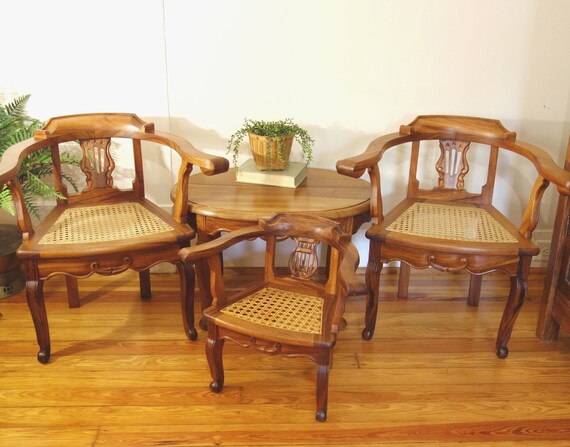 Vintage Children S Anglo Indian Lyre Back Cane Seat Arm Chair Colonial Captains Chair Kid S Chair