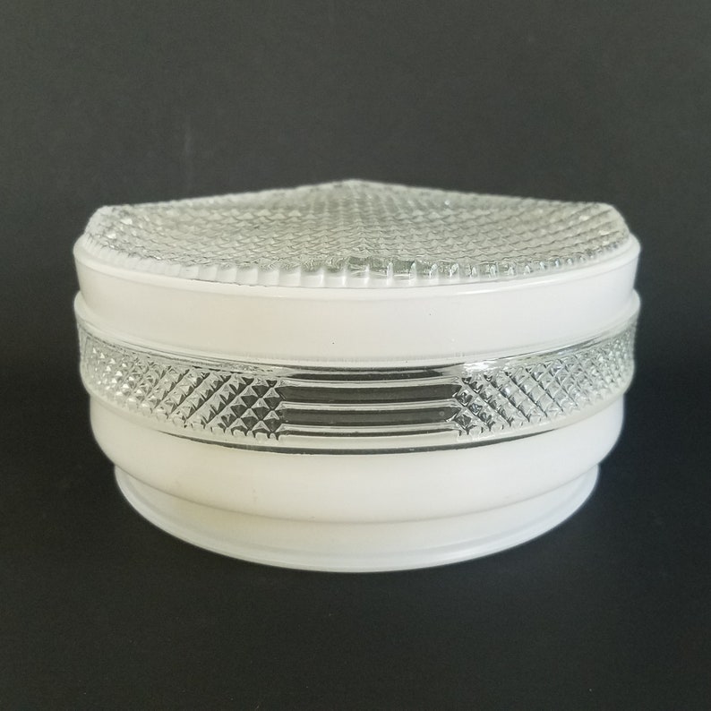 Vintage Ceiling Light Shade Textured Clear Frosted Glass Art Deco Mid Century Salvage