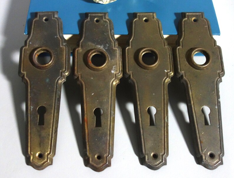 Antique Door Knob Back Plates Brass Door Hardware Etsy