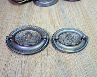 Choice Vintage Oval Drawer Pull, Bronze Hepplewhite, Bail Handle, 2.5 or 2 Inch Center, Restoration Furniture Refinishing