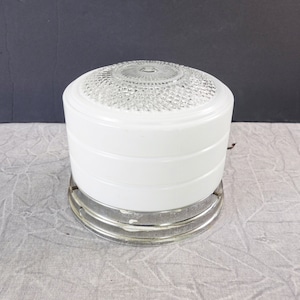 Ceiling Light Fixture, Vintage Textured Glass Shade, Working Chrome Fixture, Bathroom Kitchen Hall, Home Restoration Renovation