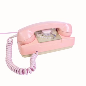Retro Pink Rotary Phone, Vintage Rare Automatic Electric, Starlite AE 182 Telephone, 1960s Photo Movie Prop