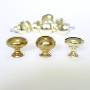 Choice Vintage Solid Brass Cabinet Knobs, Heavy Round Drawer Pulls, Retro Dresser Kitchen Bath Handle, Restoration Renovation Crafts