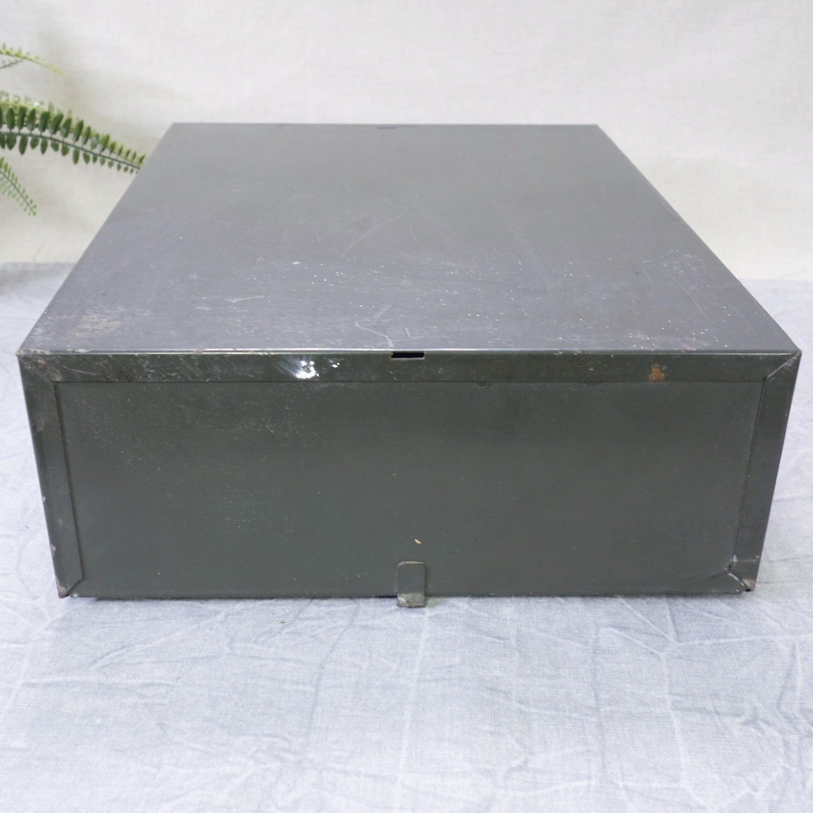 Industrial Metal Card File Box, Gray Two Drawer, Cole Vintage ...