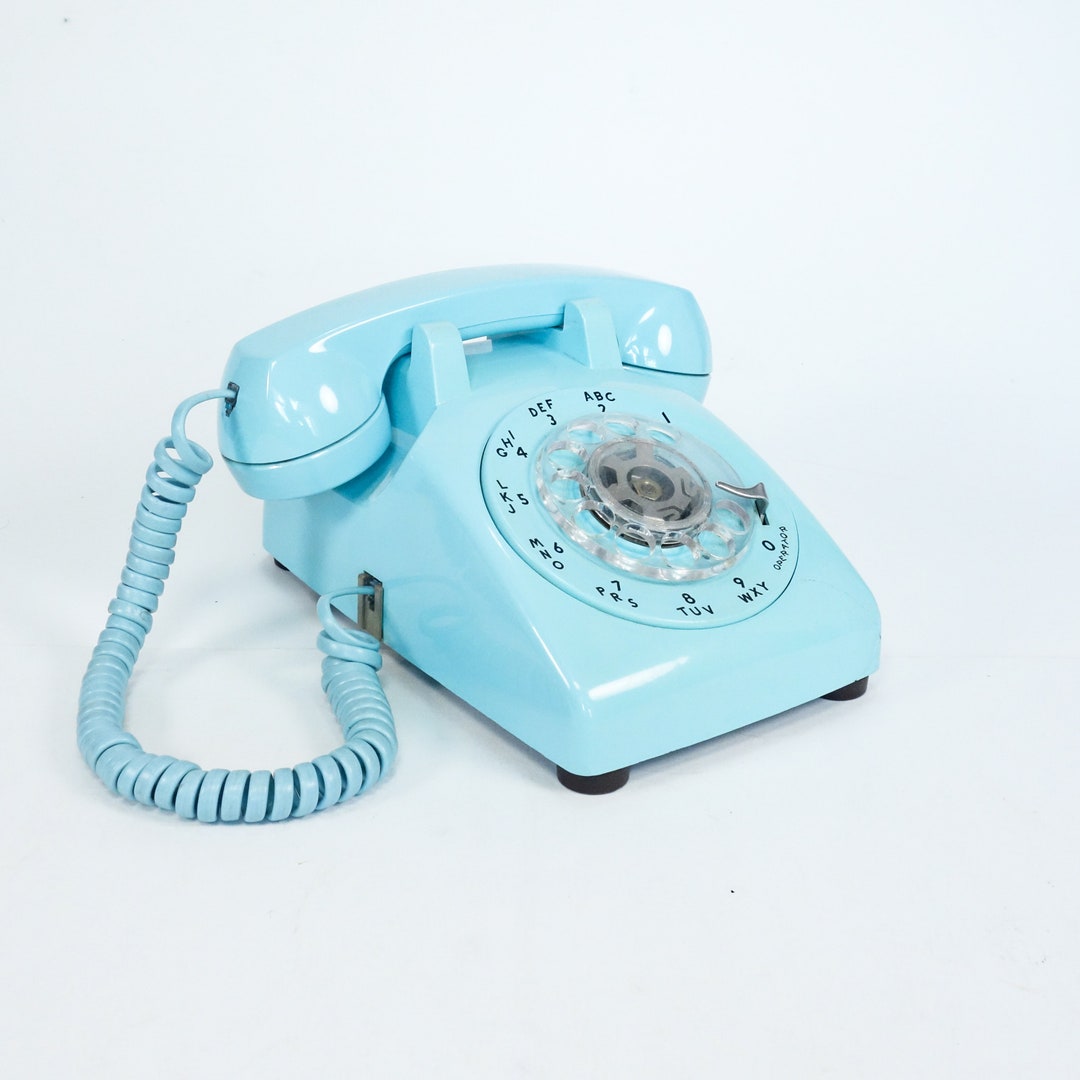 Retro Blue Rotary Dial Phone Vintage Bell Telephone Model 500 Etsy