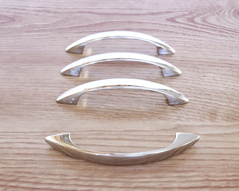 Mid Century Atomic Drawer Pulls Set of Four Arched Retro Etsy