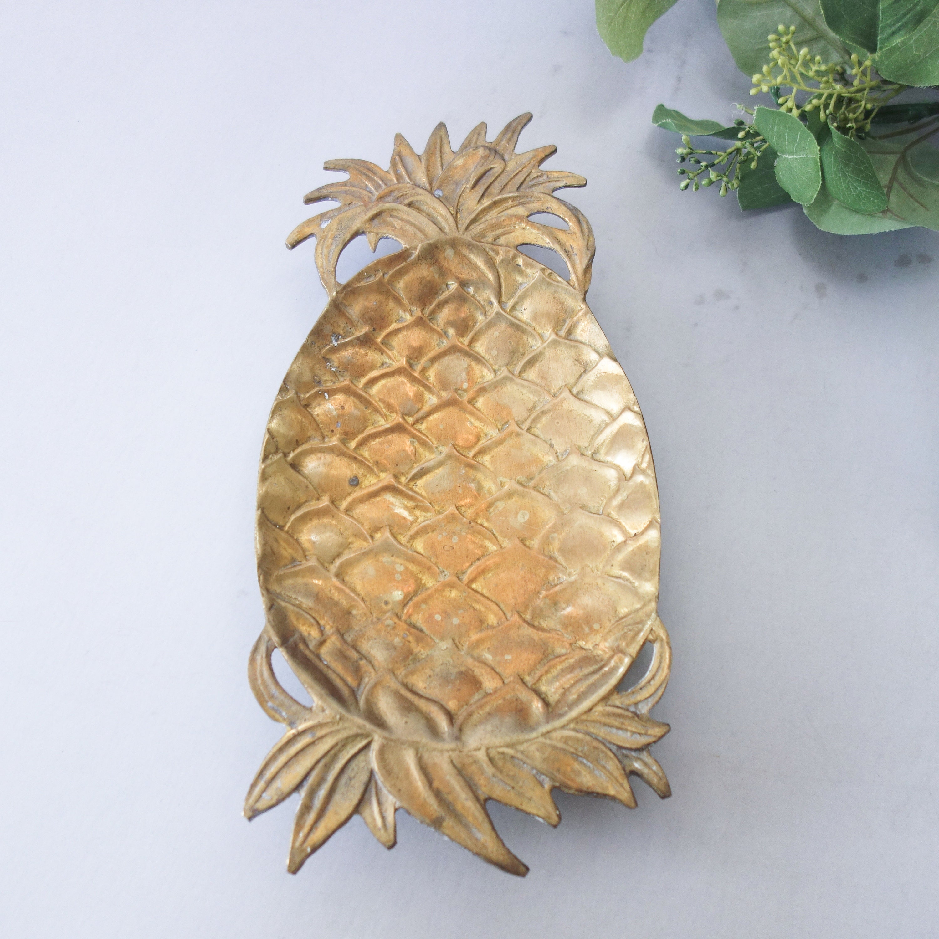 Vintage Brass Pineapple Dish Brass Trinket Dish Catch All Etsy
