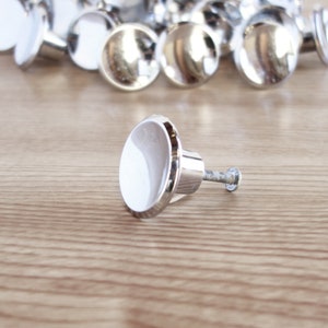 Mid Century Atomic Chrome Knob, Retro Drawer Pull, Round Concave MCM Kitchen Bath Cabinet Handle, 1.5 Inch Restoration Renovation
