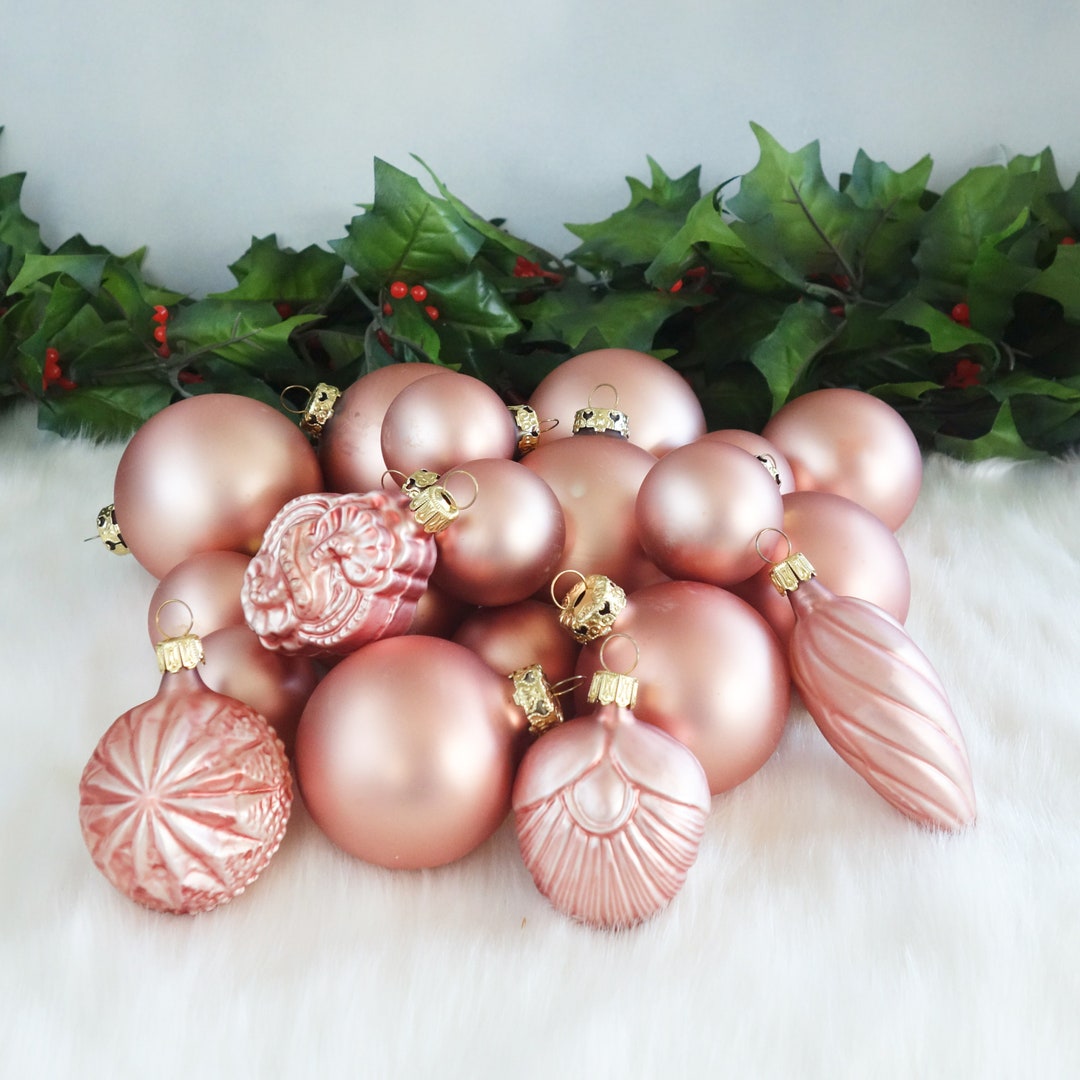 Pink Glass Christmas Ornaments Your Choice Vintage Hand Blown Etsy