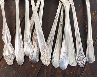 Choice Mismatched Silverplate Silverware, Place Settings 4 Pc, 5 Pc or Complete Flatware Set, Mixed Silver Plate