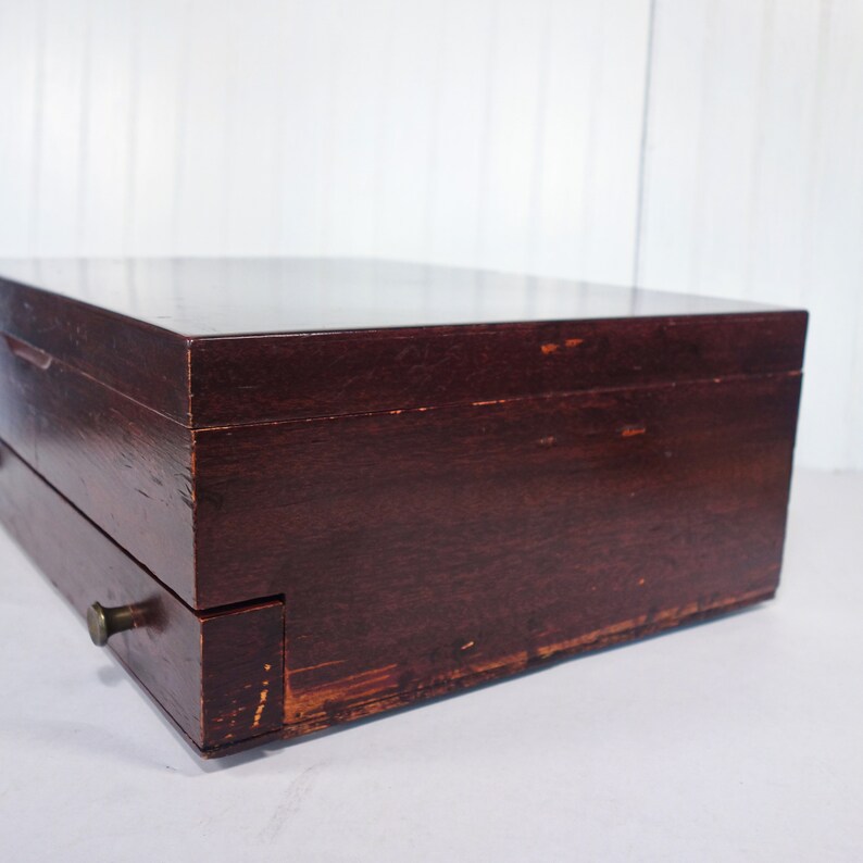Vintage Silverware Storage Chest With Drawer Wooden Flatware Etsy