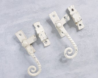 Vintage Window Locks, Wrought Iron Casement Window Hardware, Monkey Rat Tail Latch, Home Renovation Restoration Replacement