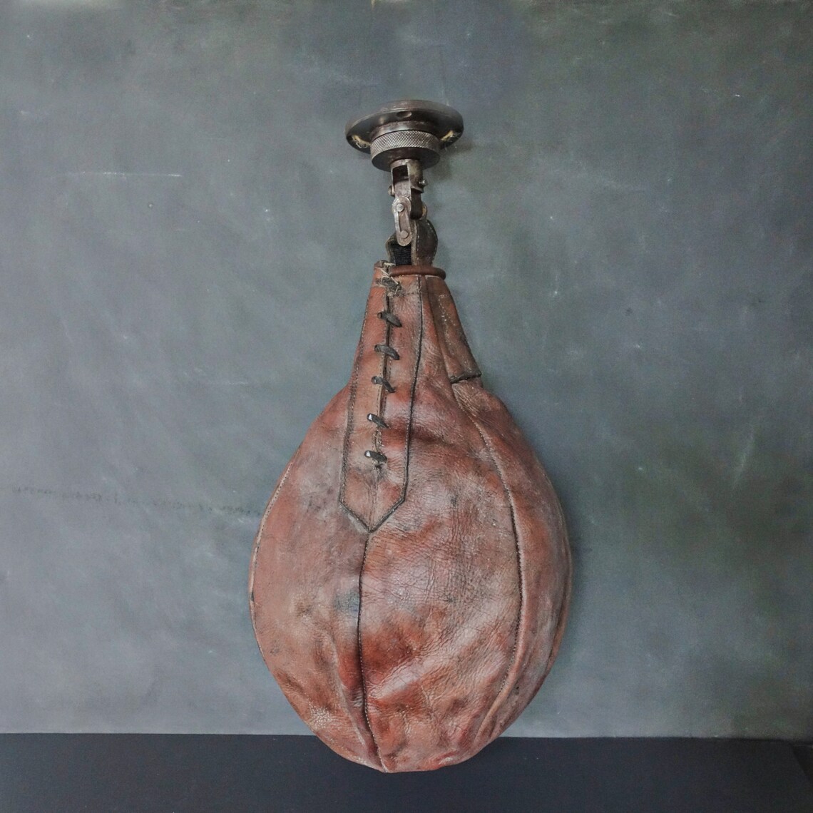Vintage Leather Speed Bag with Mounting Hardware Antique Etsy