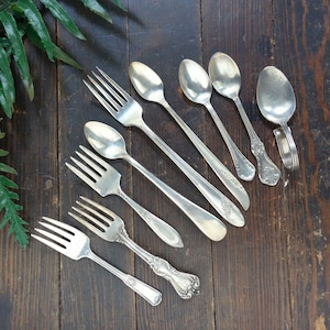 Your Choice Vintage Silverplate Baby Spoon, Silver Plate Baby Fork, Sterling Silverware Toddler Feeding, Gift Idea