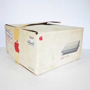 Original 1980&#39;s Vintage Apple IIC Plus Computer BOX ONLY, Retro Collectible Empty Box, c1987