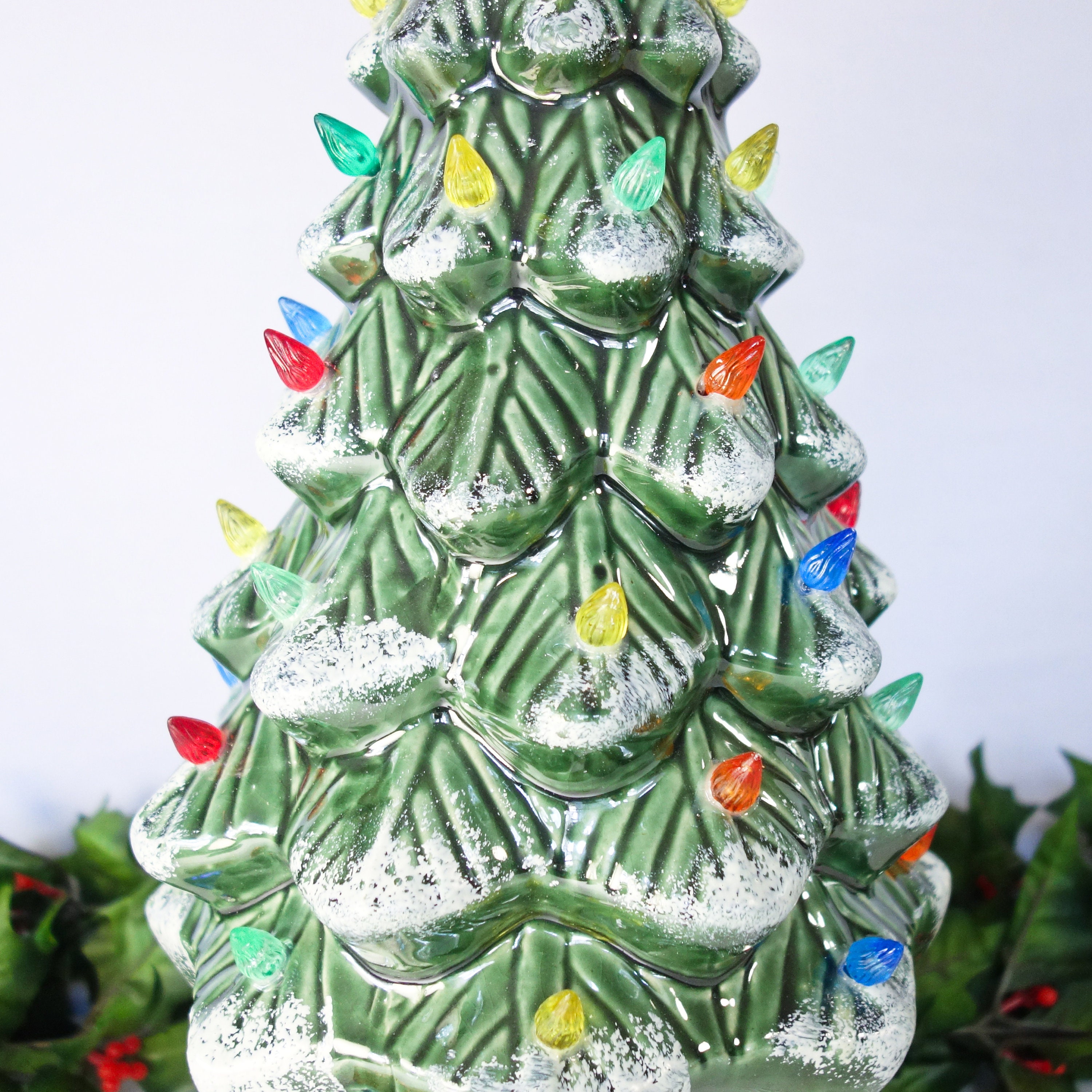 Vintage Ceramic Christmas Tree, Large 17 Inch Table Top Tree