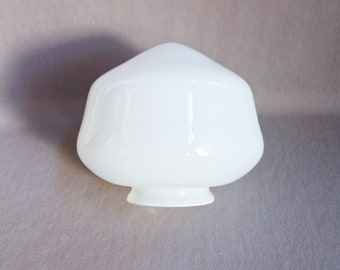 schoolhouse desks Retro Glass Ceiling Light Shade, Mid Century Schoolhouse Globe, Vintage White Milk Glass, 1 of 2, Replacement Restoration 3" Fitter