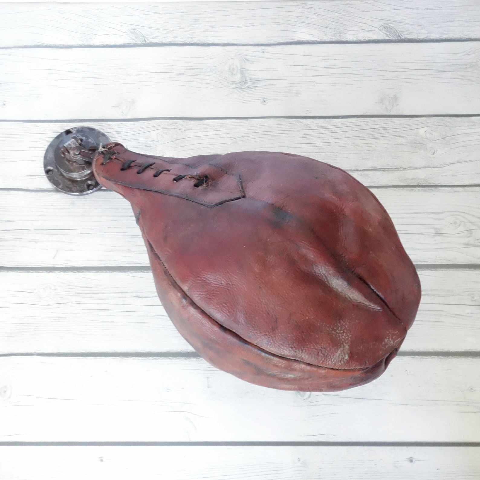 Vintage Leather Speed Bag with Mounting Hardware Antique Etsy