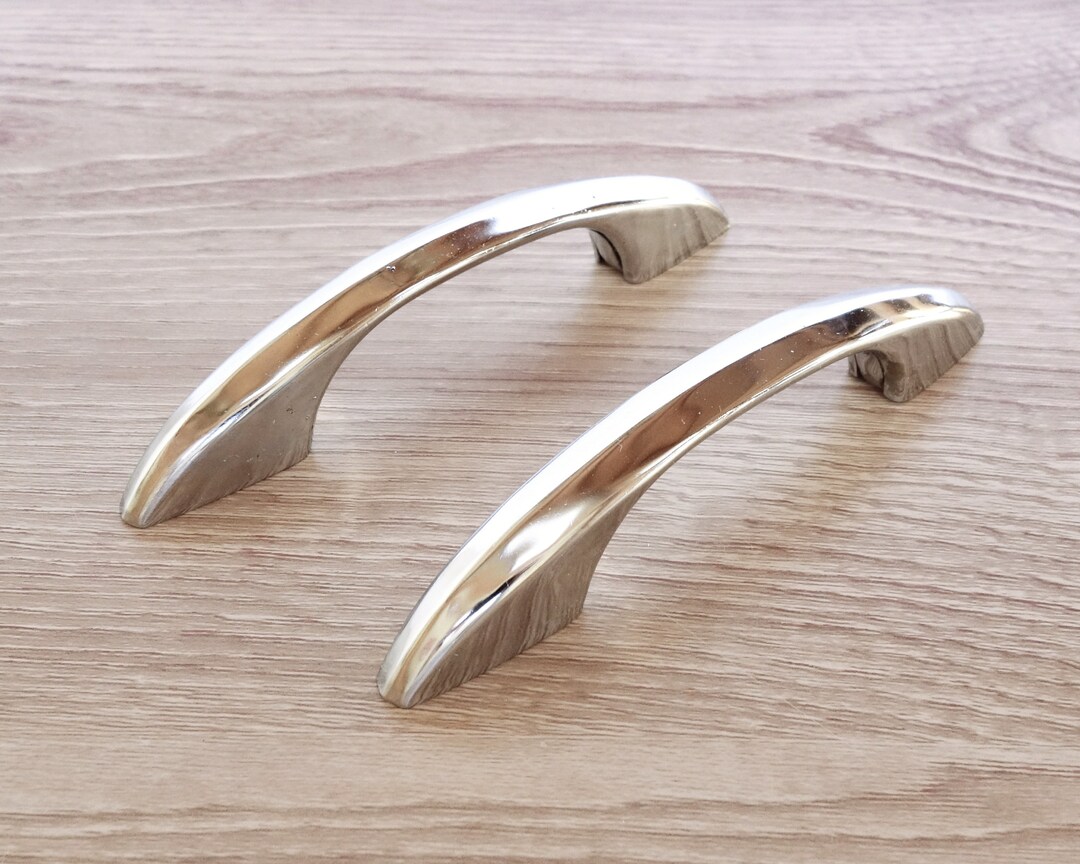 Mid Century Atomic Drawer Pulls Set of Two Raised Center Etsy