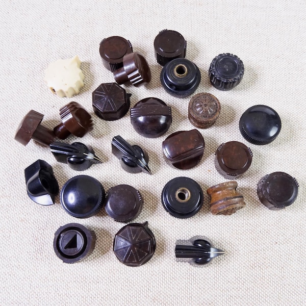 Your Choice Vintage Radio Knobs, Bakelite Wood Plastic Metal, Original 1930s 1940s 1950's 1960's, Amp Mixer Radio Repair Replacement