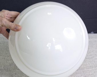 Vintage Schoolhouse Light Globe, Large 10 Inch Retro Art Deco Milk Glass Shade, Vintage Fixture Cover, Home Restoration, Replacement Shade