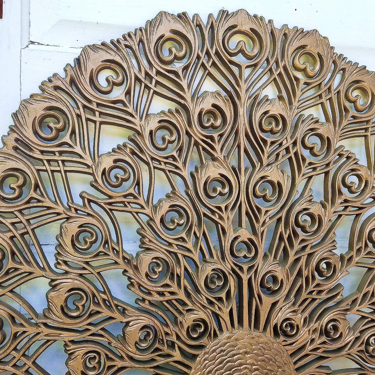 Large Gold Peacock Wall Art Vintage Burwood Ornate Wall Etsy