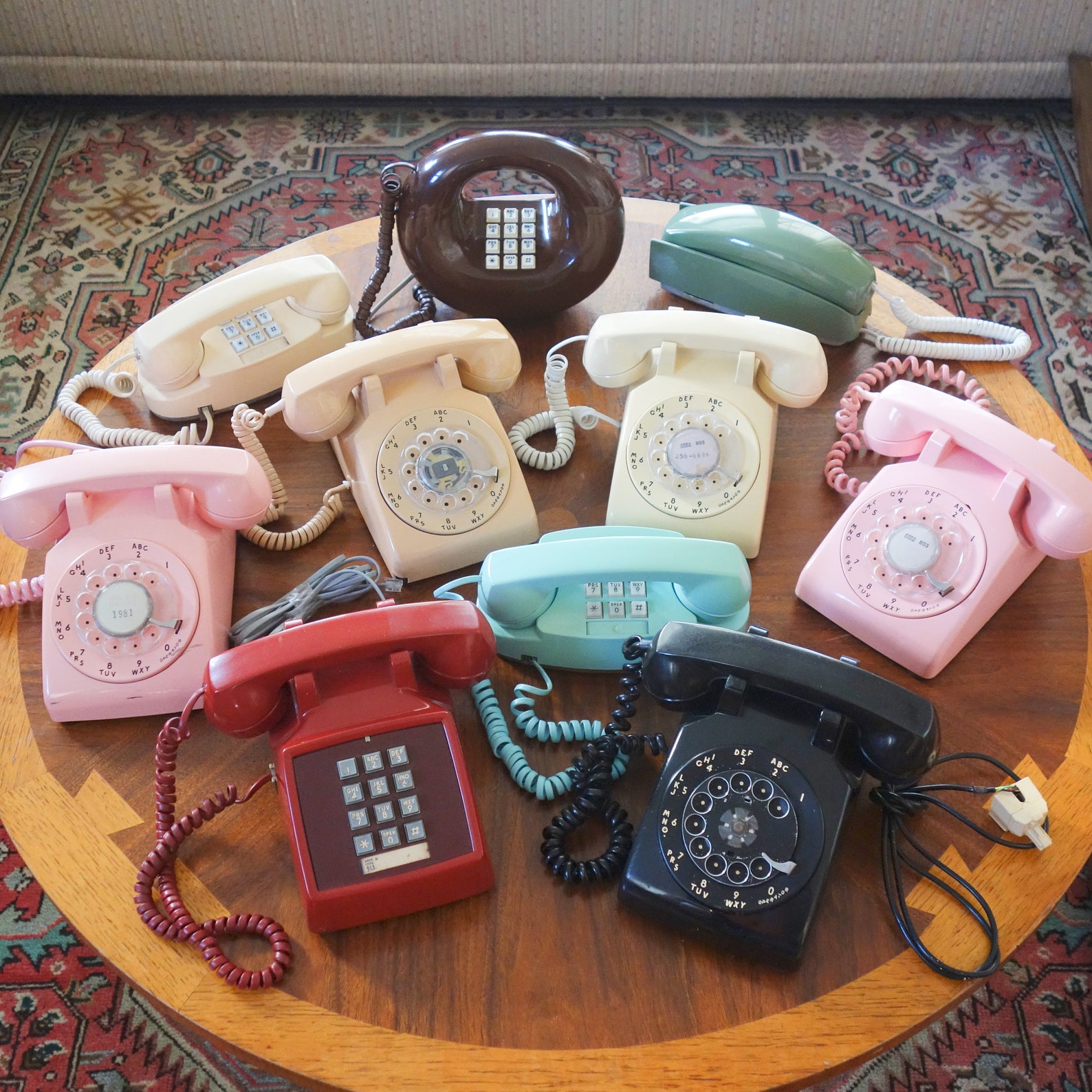 Vintage Pink Rotary Dial Telephone, Automatic Electric Monophone, Leich ...