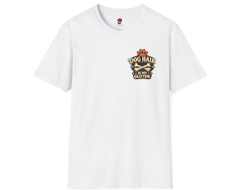 Dog Hair Is My Glitter T-Shirt | Vintage Pups, Paw Prints, Retro Cream & Orange