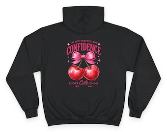 Retro Cherry Illustration Cheeky Confidence Hoodie | Champion Style