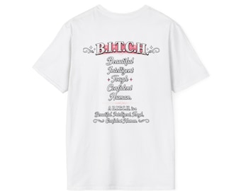 Vintage Bold Script Back Design T-Shirt | Edgy Playful Attitude