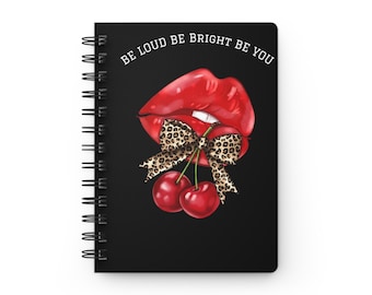 Lips Cherries Leopard Bow Journal | Be Loud Bright You Notebook