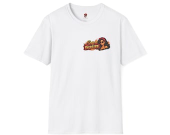 Spicy Disaster design T-Shirt | Sun-kissed woman, peppers & flames graphic