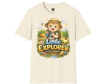 Little Explorer Tee: Adventure Graphic Print, Unisex Cotton Shirt