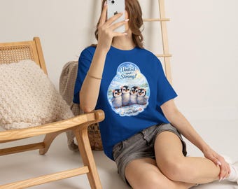 Penguin United and Strong! Graphic Tee – Soft Cotton, Empowering Design