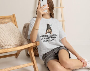 I'm Not Sleeping I'm Supervising My Eyelids T-Shirt / Funny Bat Shirt / Sleep Humor Tee / Cute Bat Lover Gift / Colonna Studio