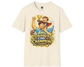 Daddy's Little Champion T-Shirt: Father Son Trophy Graphic Tee