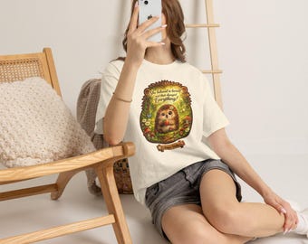 Hedgehog Inspirational T-Shirt: She Believed in Herself, 100% Cotton Crew Neck