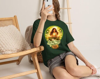 Be the Peace You Seek! Women's T-Shirt, Grumpy Cat Illustration, 100% Cotton