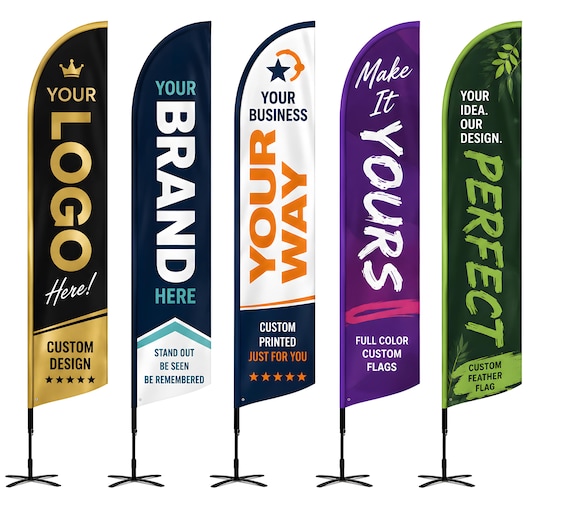 Custom Feather Flag Banner, Personalized Business Advertising Flag, Outdoor Promotional Sign, Storefront Marketing Banner